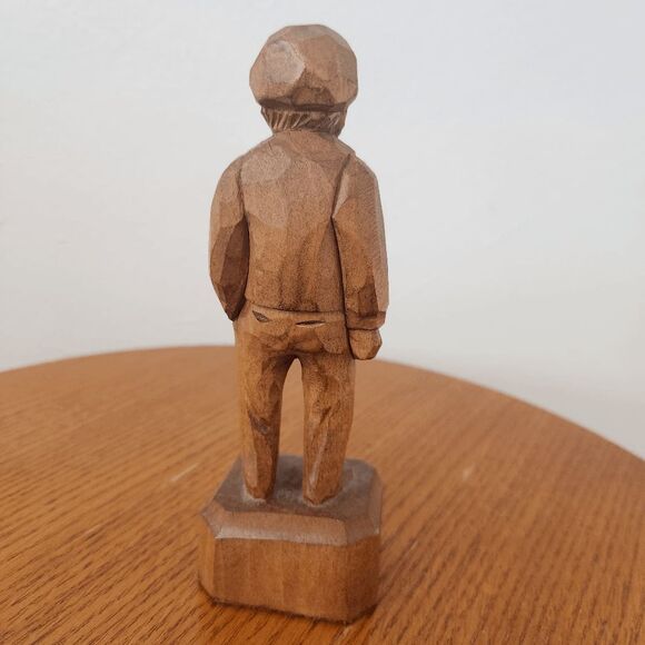 Vintage Paul Caron Wood Carving of Old Man Old Man Wooden Sculpture - Picture 5 of 10